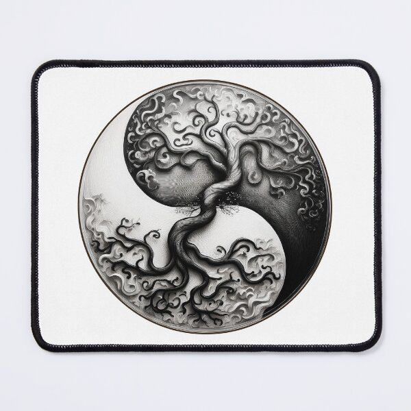 Item preview, Black And White Tree of Life Yin Yang designed and sold by Angry Swan Designs.