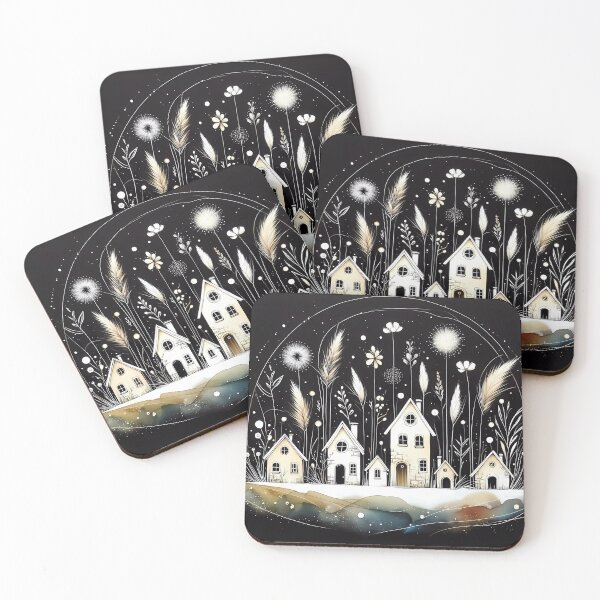Item preview, Whimsical village design.  designed and sold by ShazellArt.