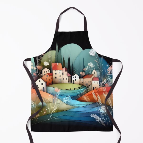 Item preview, Whimsical village design.  designed and sold by ShazellArt.