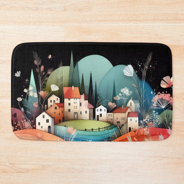 Item preview, Whimsical village design.  designed and sold by ShazellArt.