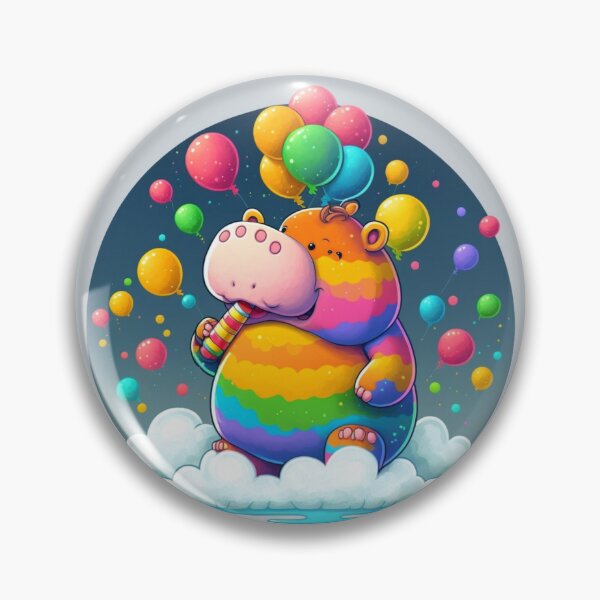 Artikelvorschau, Hippos Regenbogen-Ballonparty entworfen und verkauft von Sillytoe.