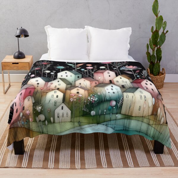 Item preview, Whimsical village design.  designed and sold by ShazellArt.