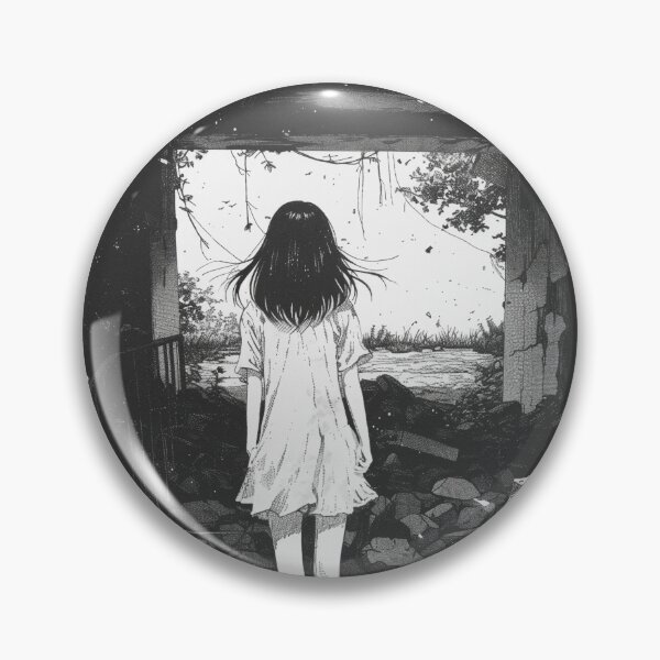 Item preview, ruined – melancholic black and white manga anime girl designed and sold by ForsakenFrames.