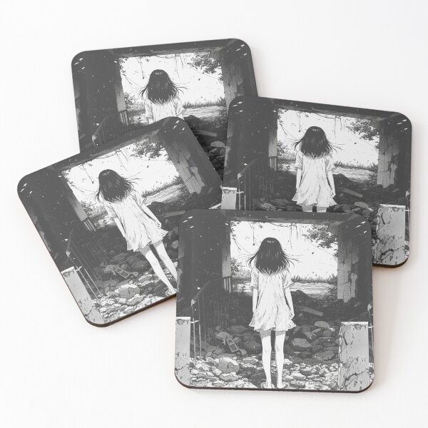 Item preview, ruined – melancholic black and white manga anime girl designed and sold by ForsakenFrames.