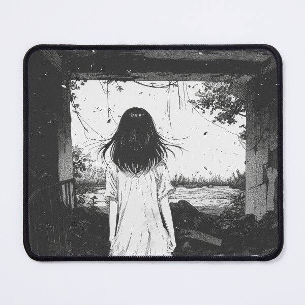 Item preview, ruined – melancholic black and white manga anime girl designed and sold by ForsakenFrames.