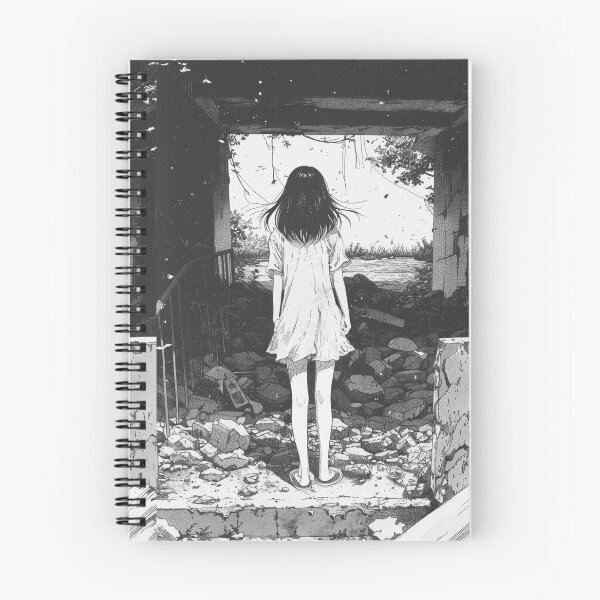 Item preview, ruined – melancholic black and white manga anime girl designed and sold by ForsakenFrames.