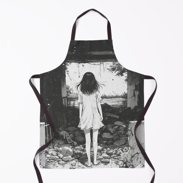 Item preview, ruined – melancholic black and white manga anime girl designed and sold by ForsakenFrames.