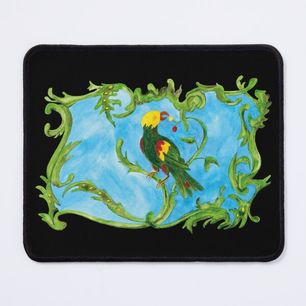 Item preview, Green parrot in rocaille frame designed and sold by AlexSeidelART.