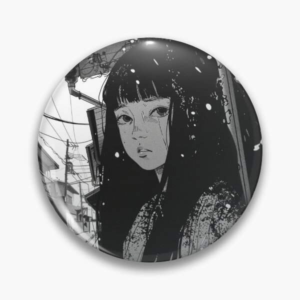 Item preview, on the lookout – melancholic black and white manga anime girl designed and sold by ForsakenFrames.