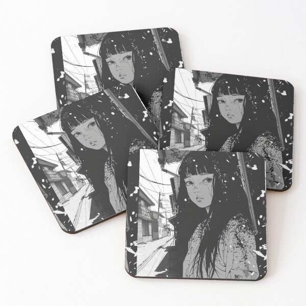 Item preview, on the lookout – melancholic black and white manga anime girl designed and sold by ForsakenFrames.