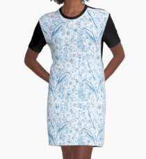Mermaid Toile - Blue Graphic T-Shirt Dress