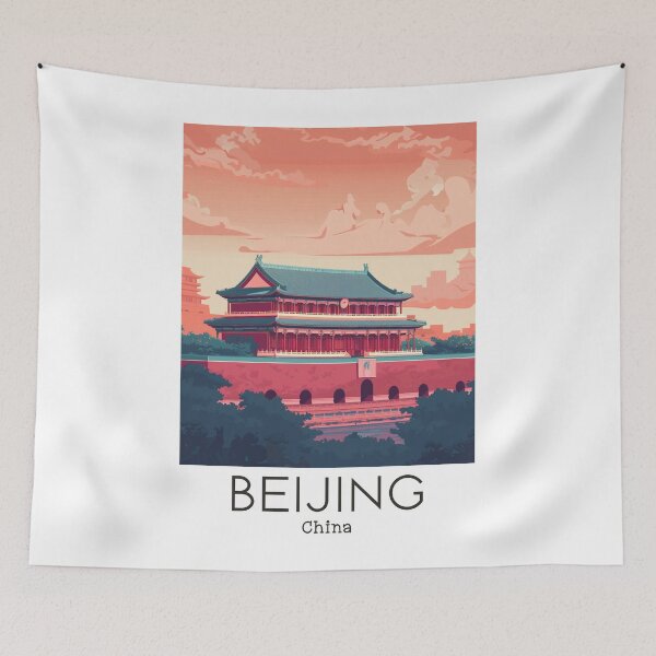 Item preview, A Vintage Travel Illustration of Beijing - China designed and sold by GoodOldVintage.
