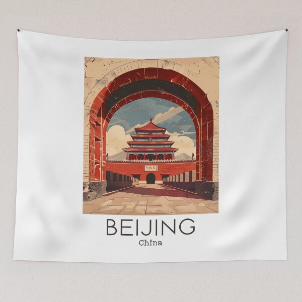 Item preview, A Vintage Travel Illustration of Beijing - China designed and sold by GoodOldVintage.