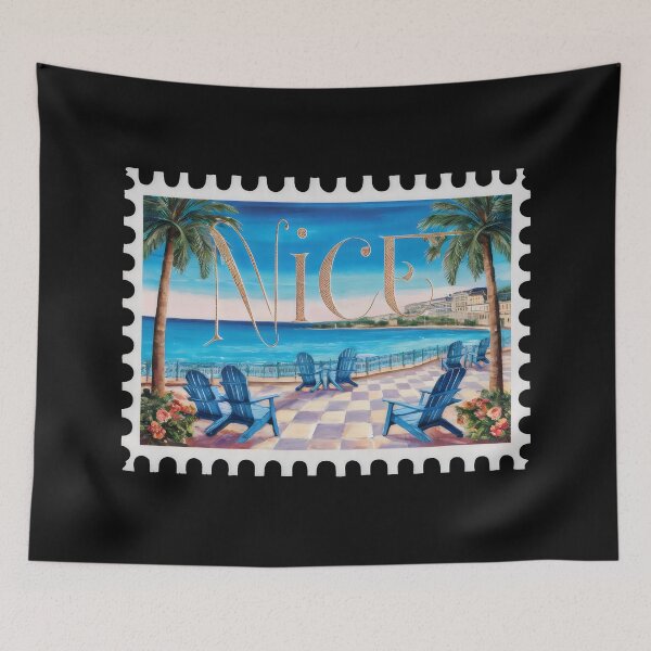 Item preview, - Travel Nice France - "Retro French Riviera Travel: Nice, France Vacation Art" designed and sold by stickercuffs.
