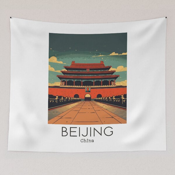 Item preview, A Vintage Travel Illustration of Beijing - China designed and sold by GoodOldVintage.
