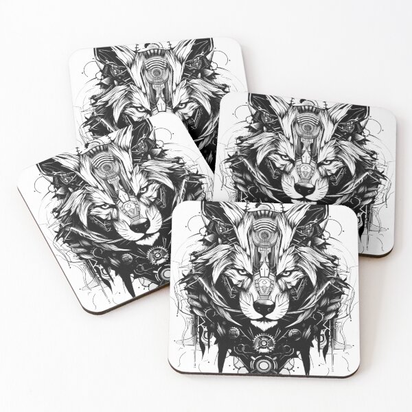 Item preview, Cyberwolf Black White Design v_1 mark 1 designed and sold by SoranDesign.