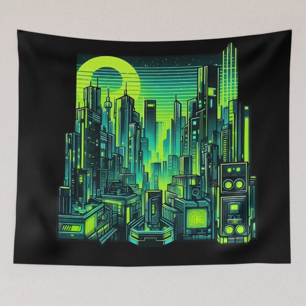 Item preview, Vibrant Dystopia designed and sold by AI-Only Creations.
