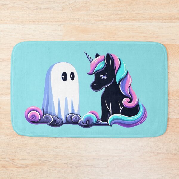 Item preview, Sticker of a cute adorable ghost with Unicorn designed and sold by creativekrish.