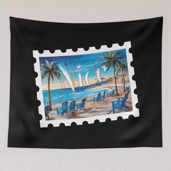 Item preview, "Nice, France: Retro French Riviera Vacation Art"- Travel Nice France designed and sold by stickercuffs.