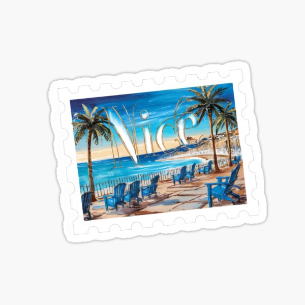 Item preview, "Nice, France: Retro French Riviera Vacation Art"- Travel Nice France designed and sold by stickercuffs.