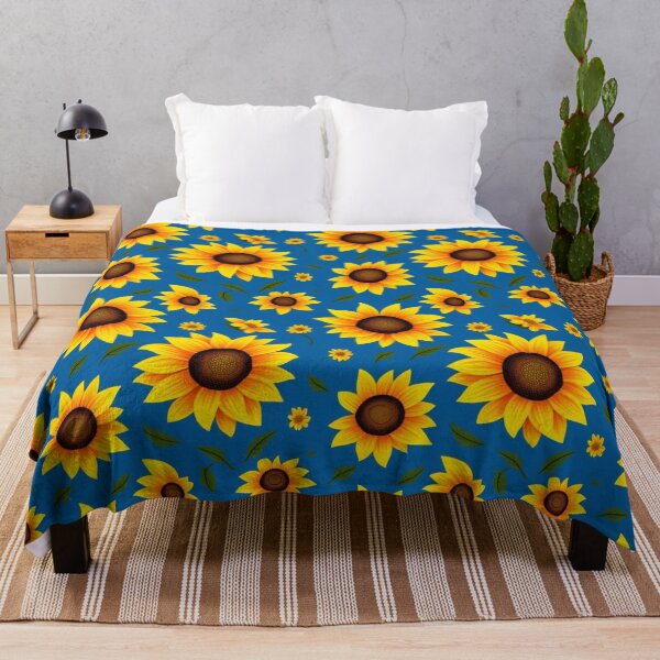 Item preview, vibrant floral sunflower texture pattern perfect for homeware and fabric designed and sold by TheScruffyGoose.