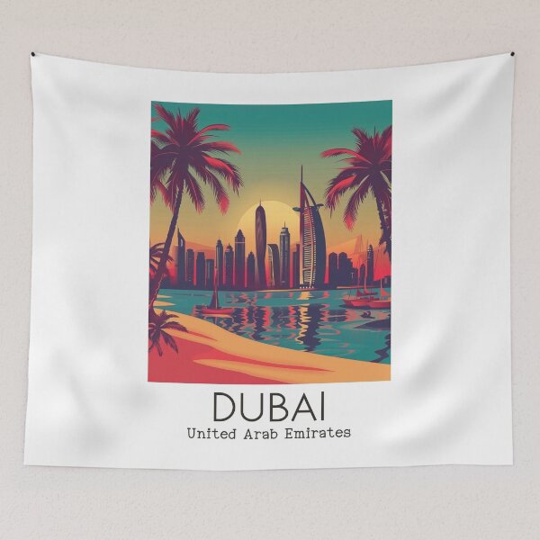 Item preview, A Vintage Travel Illustration of Dubai - United Arab Emirates designed and sold by GoodOldVintage.