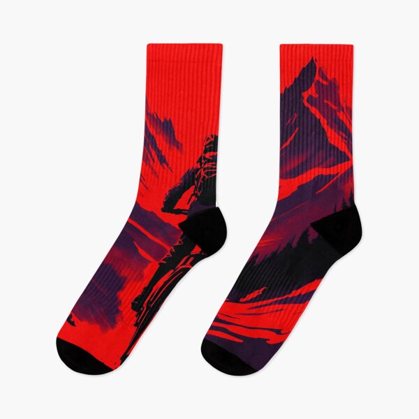 Item preview, Red and Black MTB Rider in Action designed and sold by GrizzlyCollective.