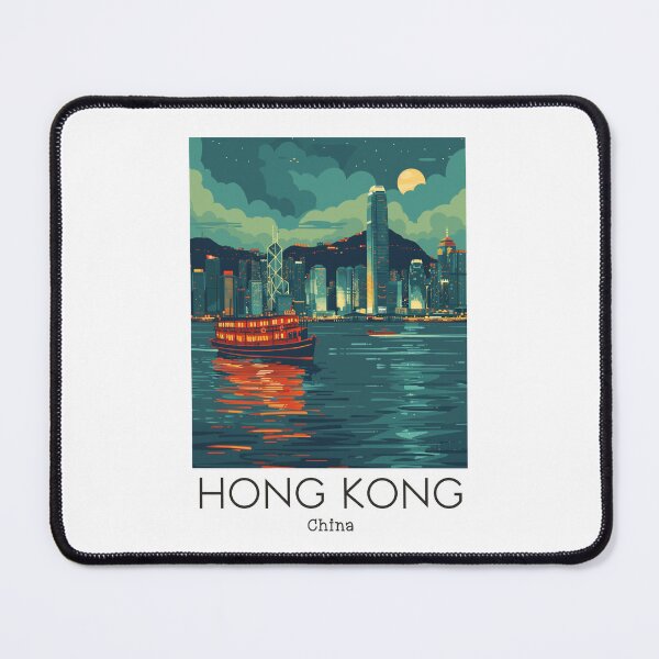 Item preview, A Vintage Travel Art of Hong Kong - China  designed and sold by GoodOldVintage.