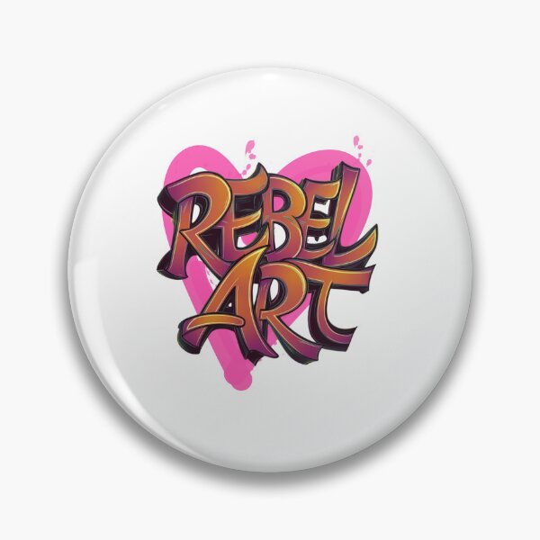 Item preview, Wildstyle graffiti with the phrase: "Rebel Art" with vibrant heart background - bold and colorful design designed and sold by StyleFused.