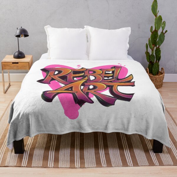 Item preview, Wildstyle graffiti with the phrase: "Rebel Art" with vibrant heart background - bold and colorful design designed and sold by StyleFused.