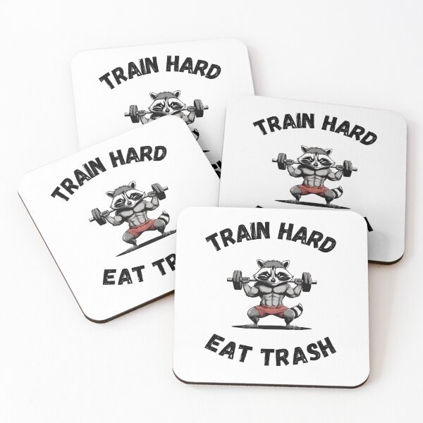 Item preview, Train Hard Eat Trash Gym Raccoon designed and sold by Amzg-Designs.