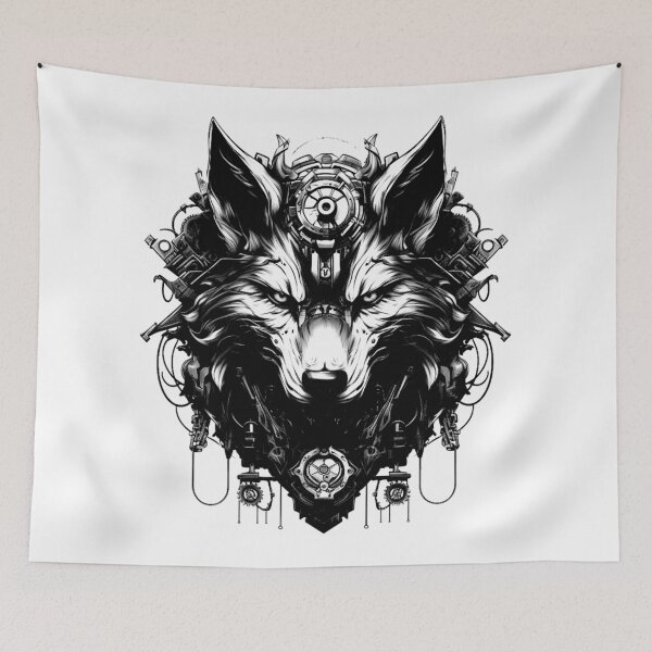 Item preview, Cyberwolf Black White Design v_1 mark 4 designed and sold by SoranDesign.