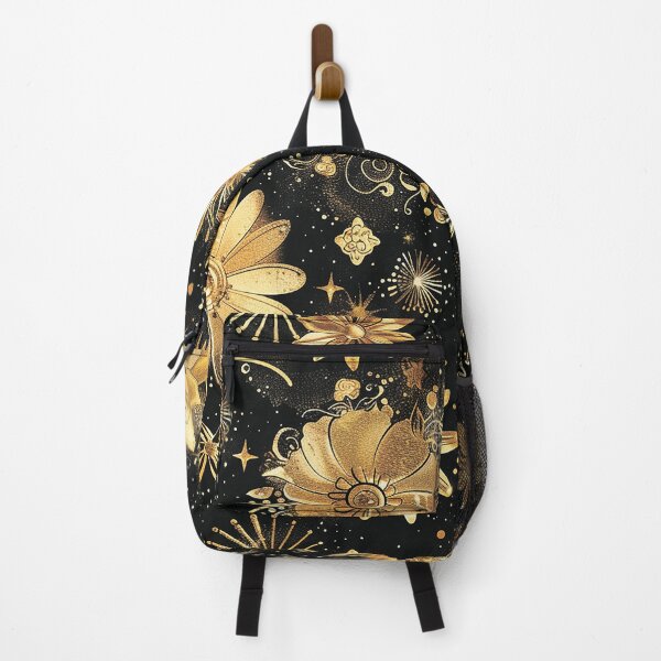Item preview, Floral pattern. golden flowers on a black background designed and sold by MagelliShop.