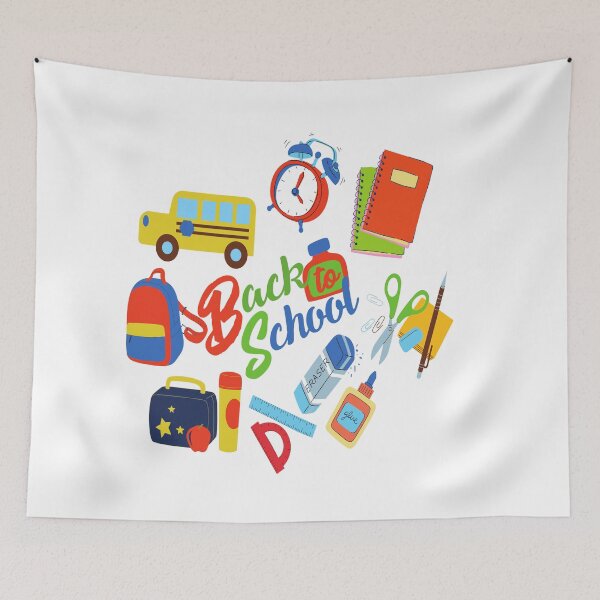 Item preview, Colorful Back to School Pattern with Books, Supplies, and Classroom Icons designed and sold by DesignYourWaystore.