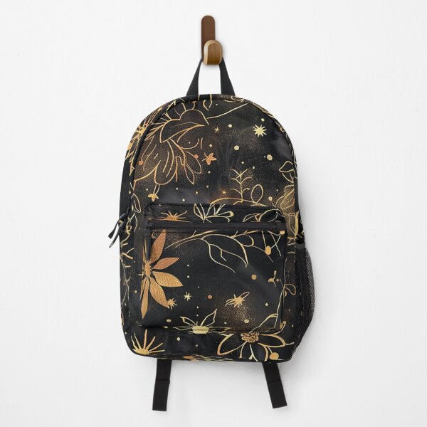Item preview, Floral pattern. golden flowers on a black background designed and sold by MagelliShop.