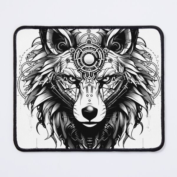 Item preview, Cyberwolf Black White Design v_1 mark 5 designed and sold by SoranDesign.