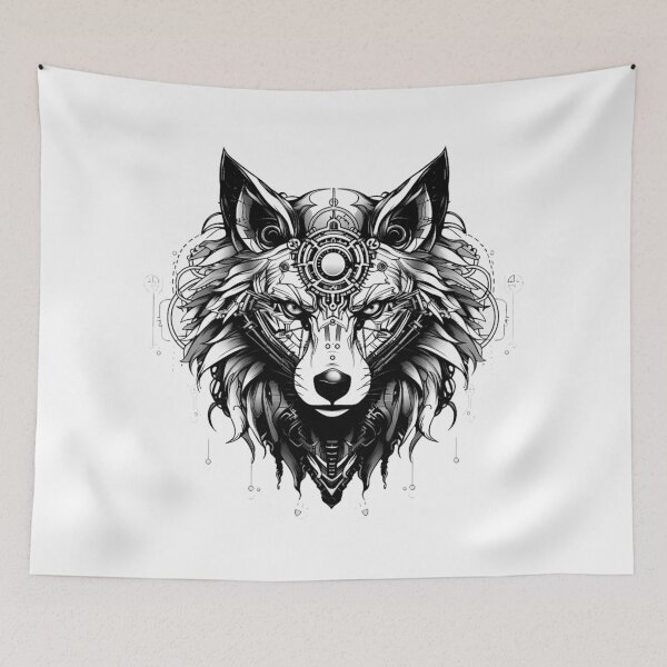 Item preview, Cyberwolf Black White Design v_1 mark 5 designed and sold by SoranDesign.