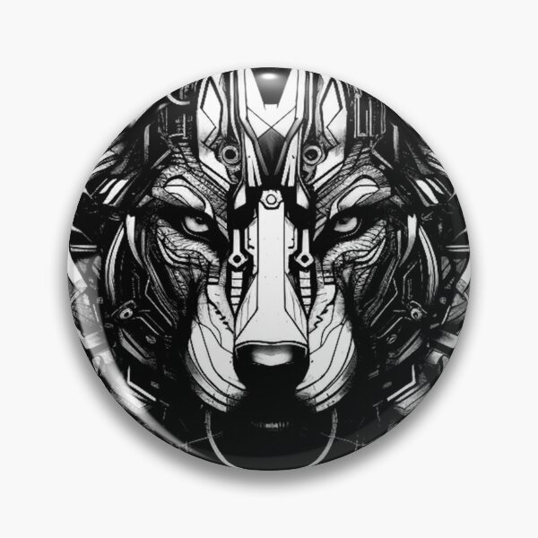 Item preview, Cyberwolf Black White Design v_1 mark 6 designed and sold by SoranDesign.