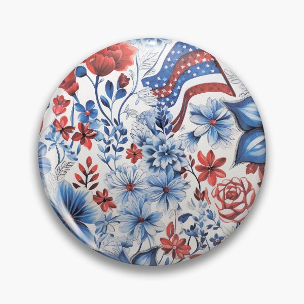 Item preview, Kwiatowy wzór. Kolorowe kwiaty.Flaga Stanów Zjednoczonych.Patriotyczne. designed and sold by MagelliShop.