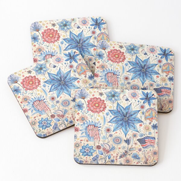 Item preview, Floral pattern. Colorful flowers.Flag of the United States.Patriotic. designed and sold by MagelliShop.