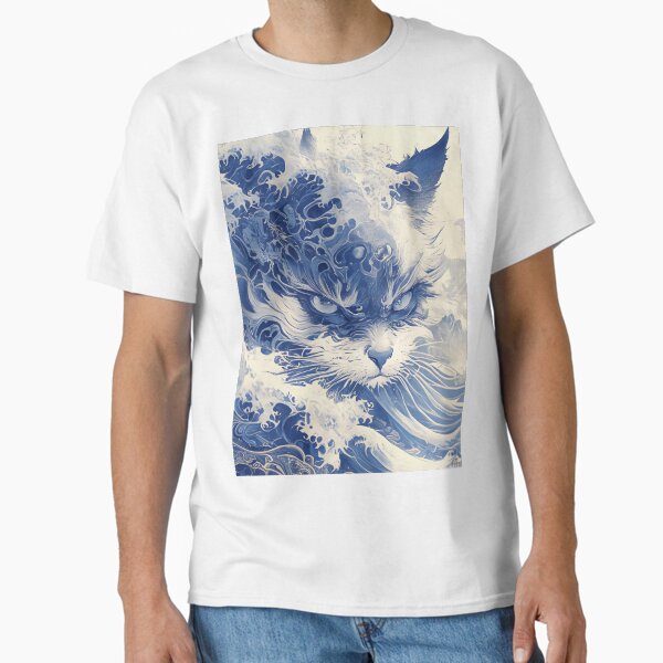 Item preview, Cat Rises from Swirling Blue Waves designed and sold by Sparkle-Dream.