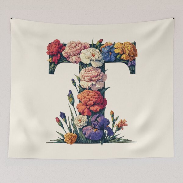 Item preview, Floral Letter T designed and sold by zzz888.
