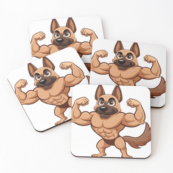 Item preview, A muscular German Shepherd cartoon dog designed and sold by MegzDesign.