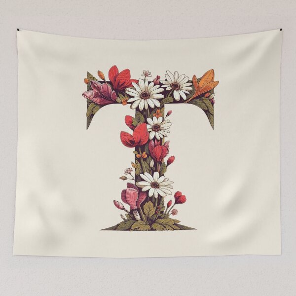 Item preview, Floral Letter T designed and sold by zzz888.