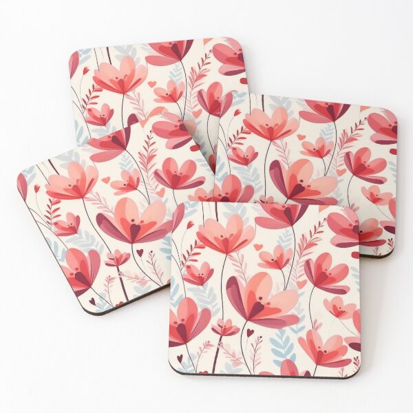 Item preview, Seamless Pattern of red Flower in cream background  designed and sold by creativekrish.