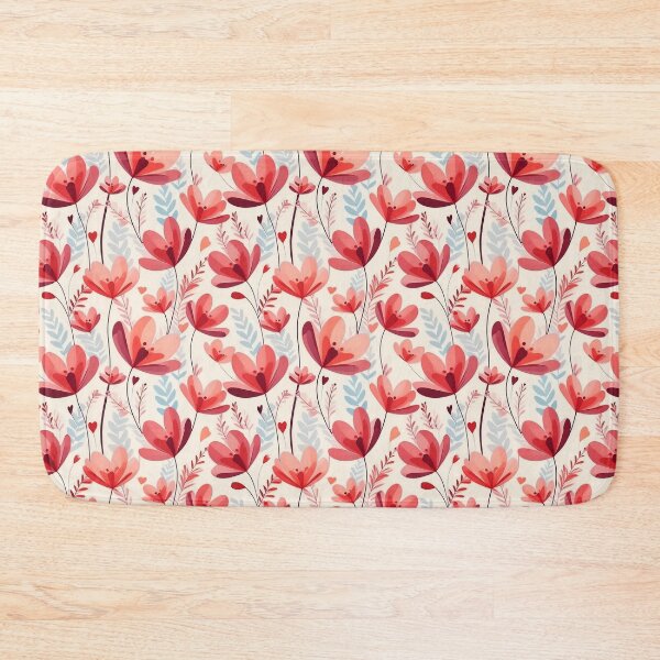 Item preview, Seamless Pattern of red Flower in cream background  designed and sold by creativekrish.