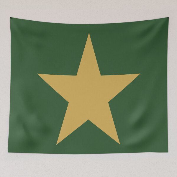 Item preview, Single GOLD STAR on a PINE GREEN Background designed and sold by RachelMacht.