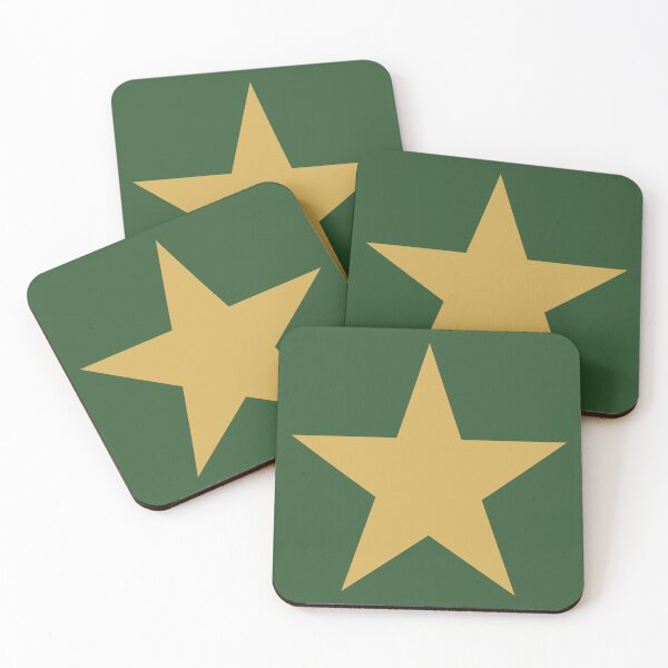 Item preview, Single GOLD STAR on a PINE GREEN Background designed and sold by RachelMacht.