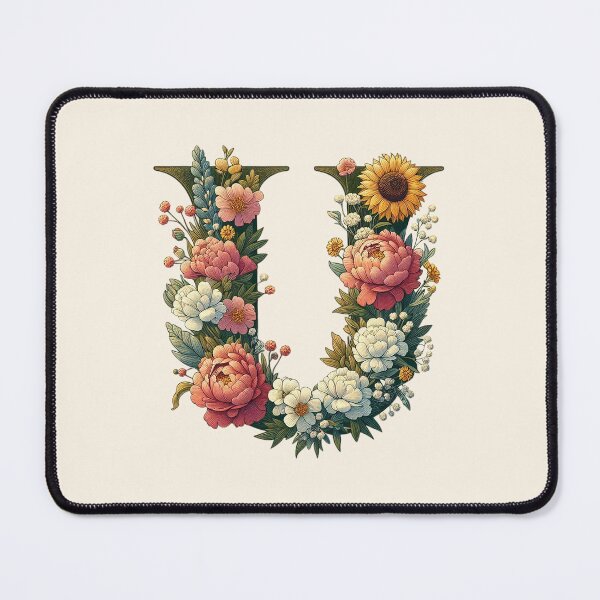 Item preview, Floral Letter U designed and sold by zzz888.