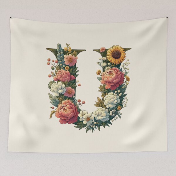 Item preview, Floral Letter U designed and sold by zzz888.